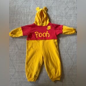 Vtg. Disney Winnie The Pooh Hoodie Snap 1-Piece Outfit 18-24 Months
